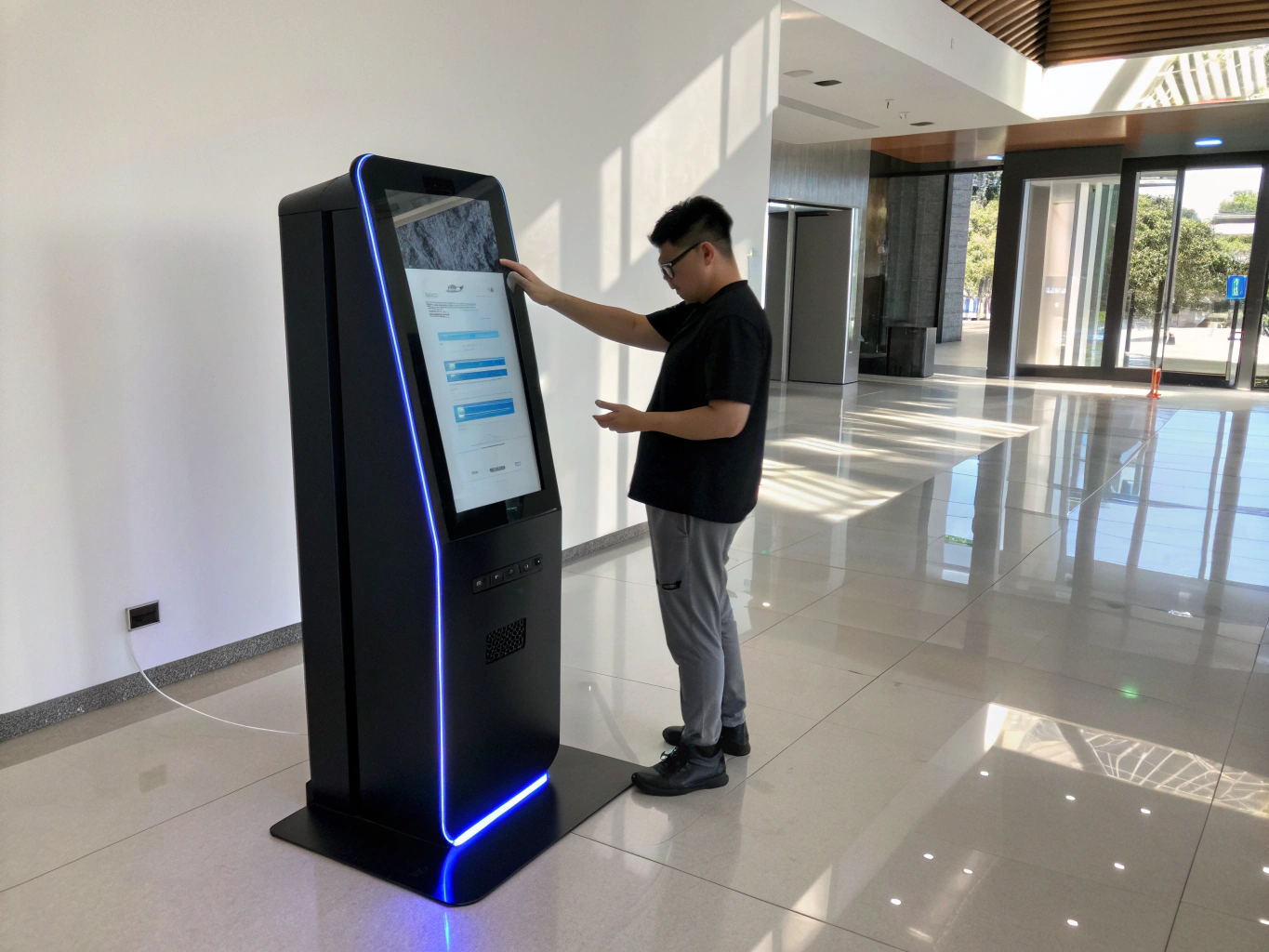 Kiosco táctil para registro de visitantes en evento